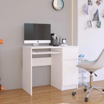 KALRION PC asztal - fehér, jobbos kivitel