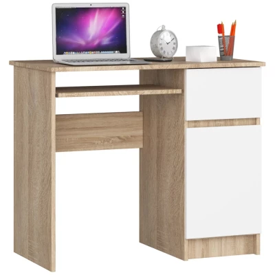 KALRION PC íróasztal - sonoma tölgy / fehér, igazi design