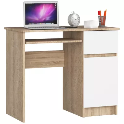 KALRION PC íróasztal - sonoma tölgy / fehér, igazi design