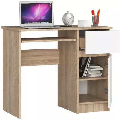 KALRION PC íróasztal - sonoma tölgy / fehér, igazi design