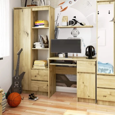 KALRION PC íróasztal - artisan tölgy, valódi felületkezelés