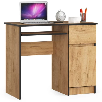 KALRION PC íróasztal - craft tölgy, valódi felületkezelés
