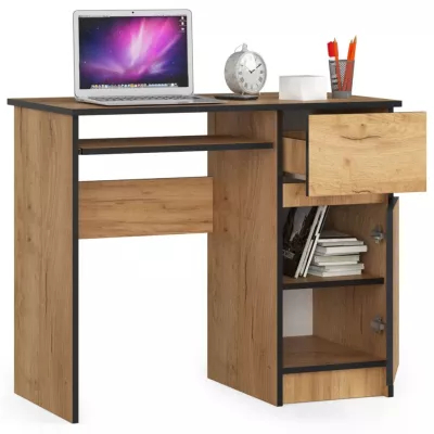 KALRION PC íróasztal - craft tölgy, valódi felületkezelés