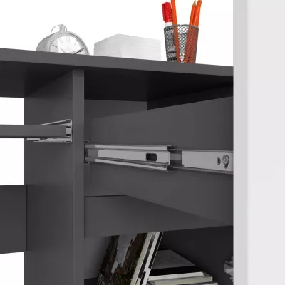 KALRION PC asztal - szürke / fehér, jobbos kivitel