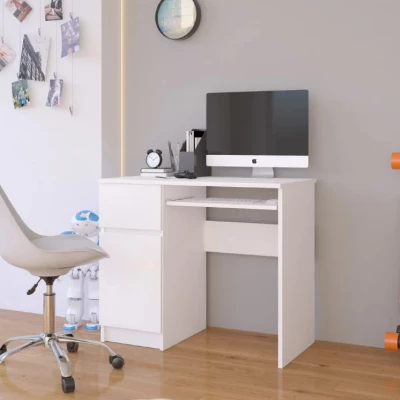 KALRION PC asztal - fehér, balos változat