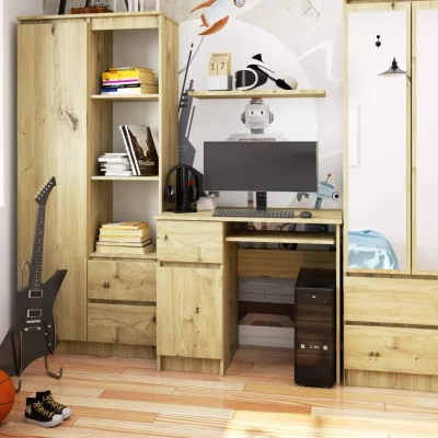 KALRION PC íróasztal - artisan tölgyfa, balos változat