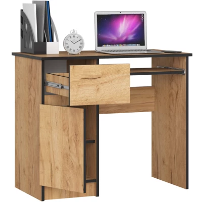 KALRION PC íróasztal - craft tölgy, balos változat