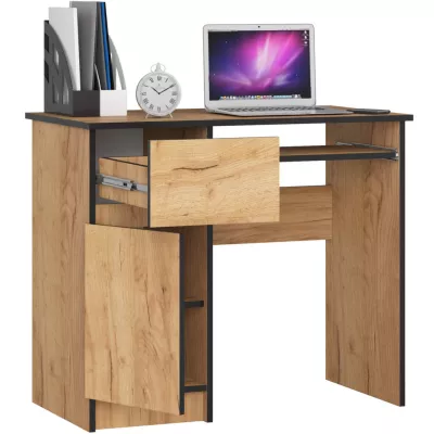 KALRION PC íróasztal - craft tölgy, balos változat