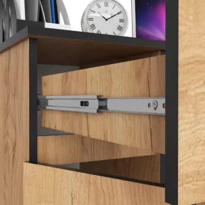 KALRION PC íróasztal - craft tölgy, balos változat