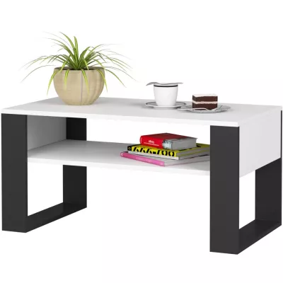 TYVREN dohányzóasztal - fehér / fekete