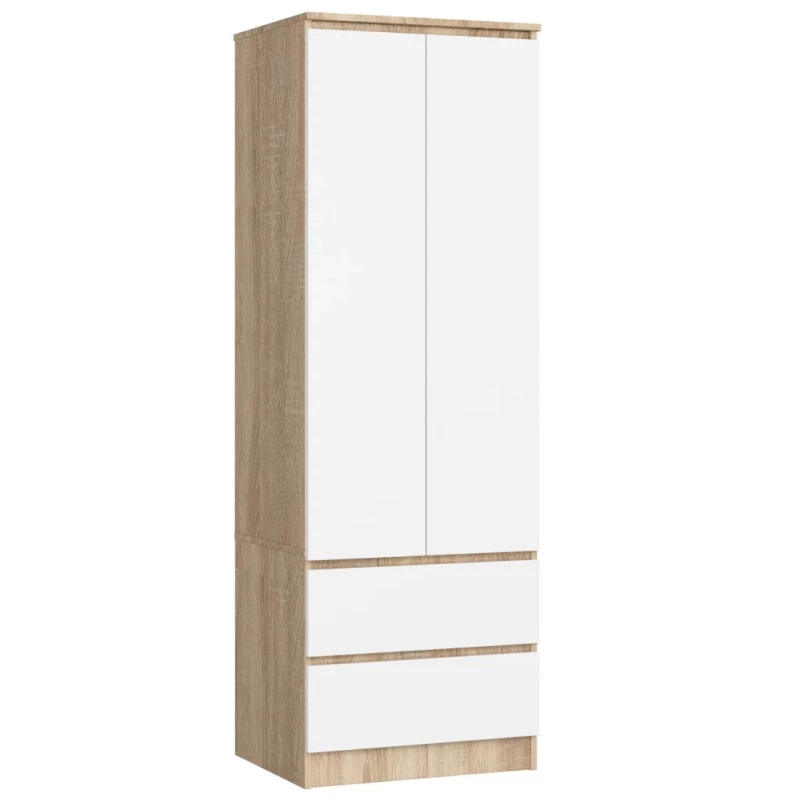 Fiókos gardróbszekrény 60 cm WREN - sonoma tölgy / fehér