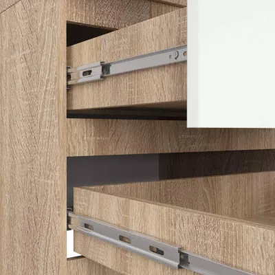 Fiókos gardróbszekrény 60 cm WREN - sonoma tölgy / fehér