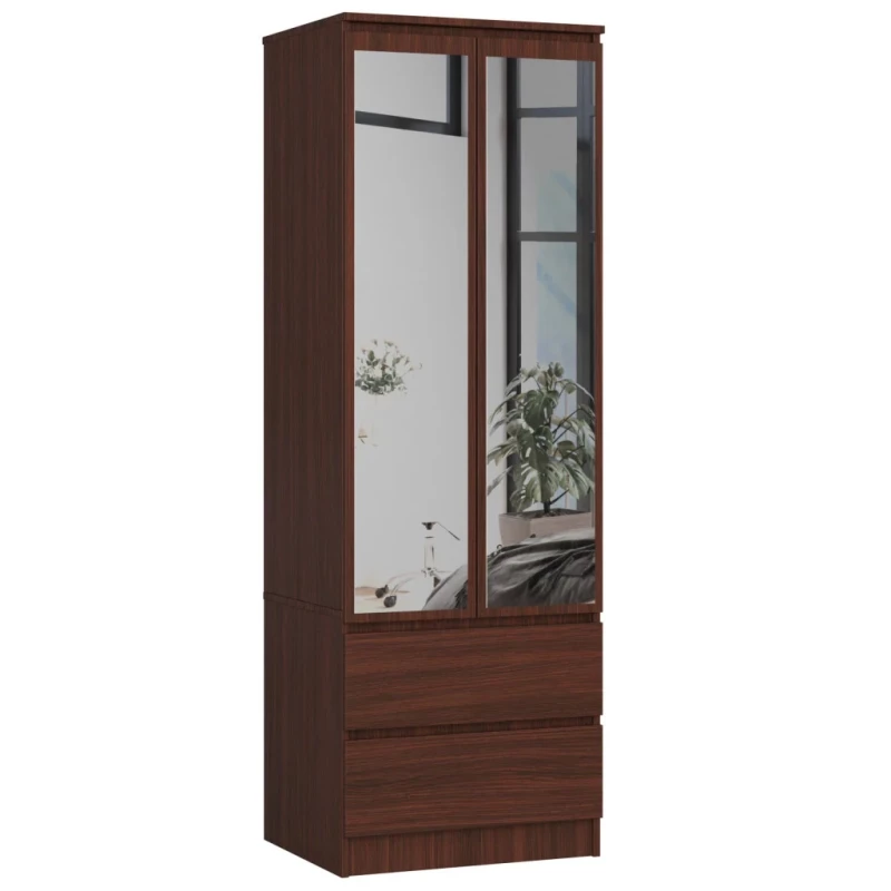 Fiókos ruhásszekrény tükrökkel 60 cm WREN - wenge