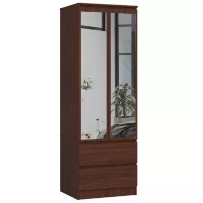 Fiókos ruhásszekrény tükrökkel 60 cm WREN - wenge