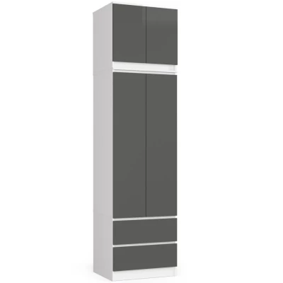 Gardróbszekrény bővíthető 60 cm WREN - fehér / szürke