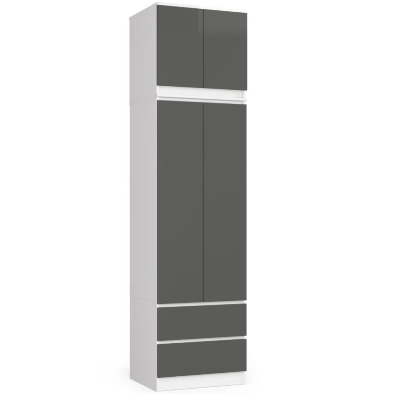 Gardróbszekrény bővíthető 60 cm WREN - fehér / szürke