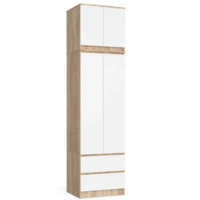 Gardróbszekrény bővíthető 60 cm WREN - sonoma tölgy / fehér