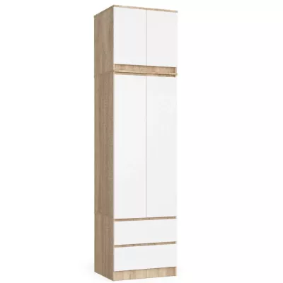 Gardróbszekrény bővíthető 60 cm WREN - sonoma tölgy / fehér
