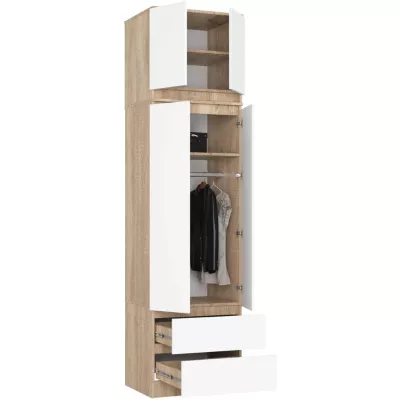 Gardróbszekrény bővíthető 60 cm WREN - sonoma tölgy / fehér