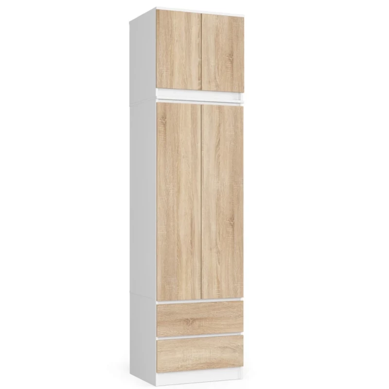 Gardróbszekrény bővíthető 60 cm WREN - fehér / sonoma tölgy