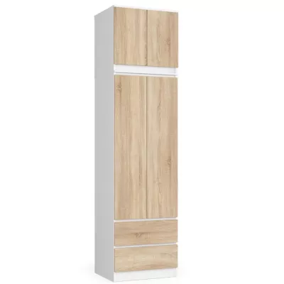 Gardróbszekrény bővíthető 60 cm WREN - fehér / sonoma tölgy