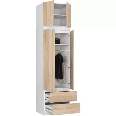 Gardróbszekrény bővíthető 60 cm WREN - fehér / sonoma tölgy