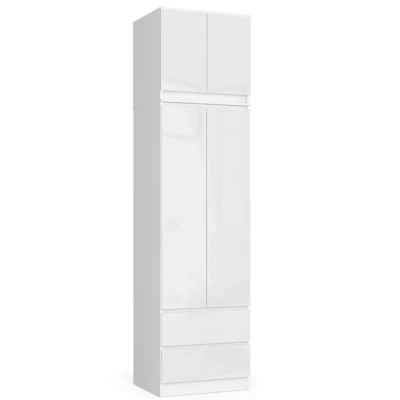 Gardróbszekrény bővíthető 60 cm WREN - fehér / magasfényű fehér