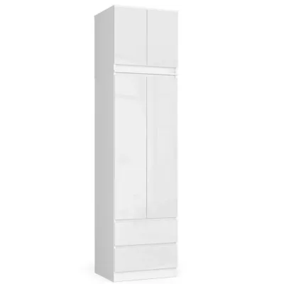 Gardróbszekrény bővíthető 60 cm WREN - fehér / magasfényű fehér