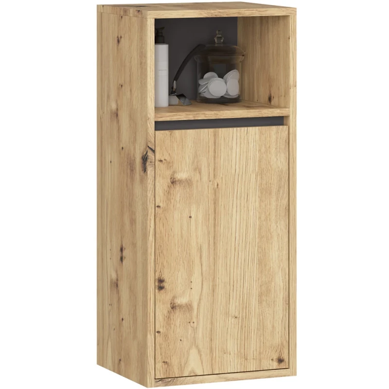 MARLION fali fürdőszobaszekrény - artisan tölgy / szürke