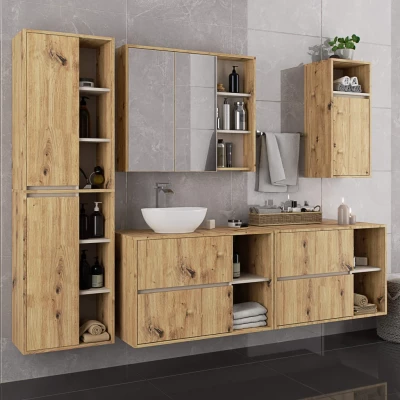 MARLION fürdőszobaszekrény mosdó alá - artisan tölgy / kasmír