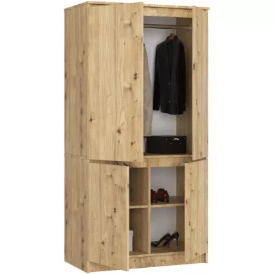 Négyajtós szekrény 90 cm LOTA - artisan tölgyfa