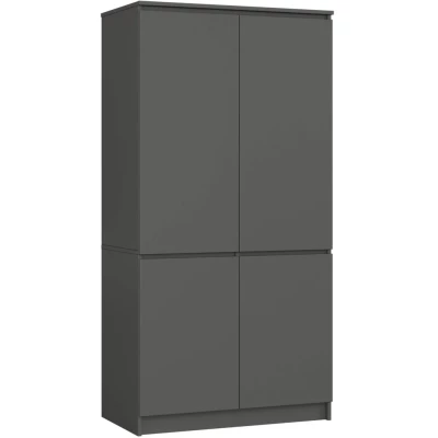Négyajtós szekrény 90 cm LOTA - szürke