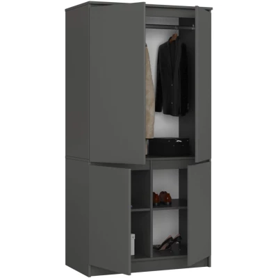 Négyajtós szekrény 90 cm LOTA - szürke