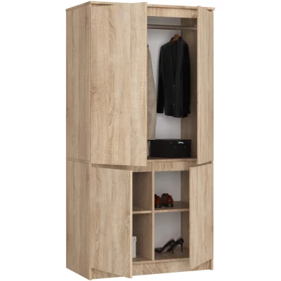 Négyajtós szekrény 90 cm LOTA - sonoma tölgyfa