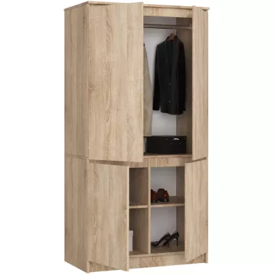 Négyajtós szekrény 90 cm LOTA - sonoma tölgyfa