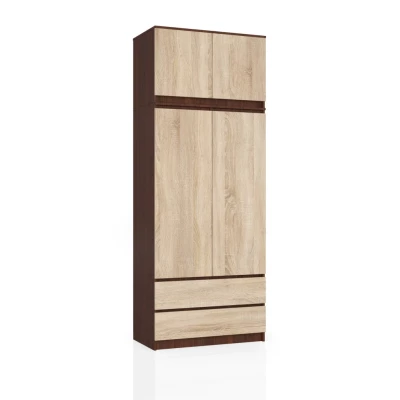 Gardróbszekrény bővíthető 90 cm LOTA - wenge / sonoma tölgy