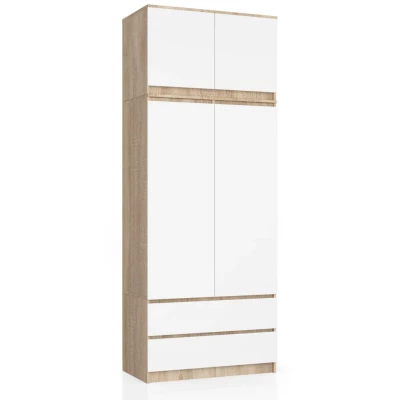 Gardróbszekrény bővíthető 90 cm LOTA - sonoma tölgy / fehér