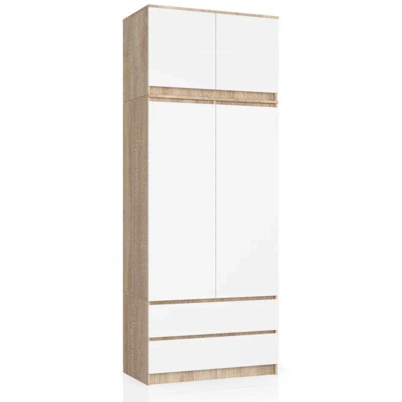 Gardróbszekrény bővíthető 90 cm LOTA - sonoma tölgy / fehér