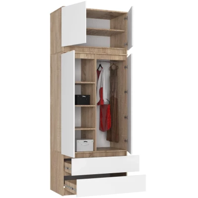 Gardróbszekrény bővíthető 90 cm LOTA - sonoma tölgy / fehér
