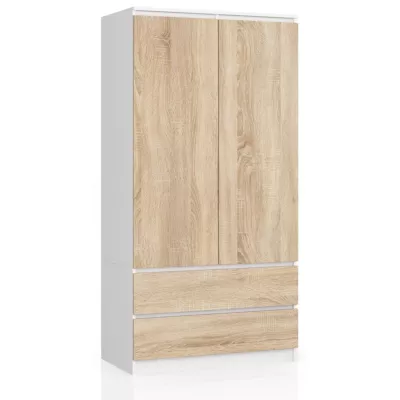 Fiókos gardrób 90 cm LOTA - fehér / sonoma tölgy