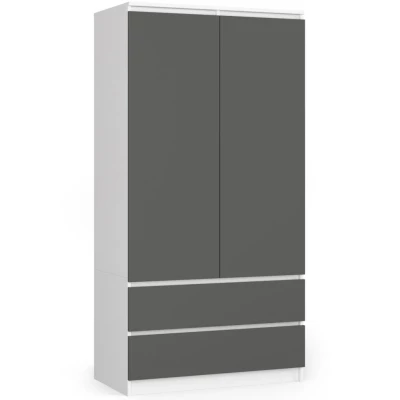 Fiókos szekrény 90 cm LOTA - fehér / szürke