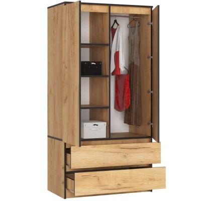 Fiókos szekrény 90 cm LOTA - craft tölgy kézműves