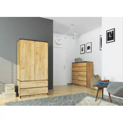 Fiókos szekrény 90 cm LOTA - craft tölgy kézműves