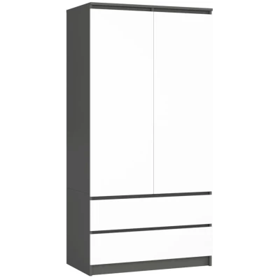 Fiókos szekrény 90 cm LOTA - szürke / fehér