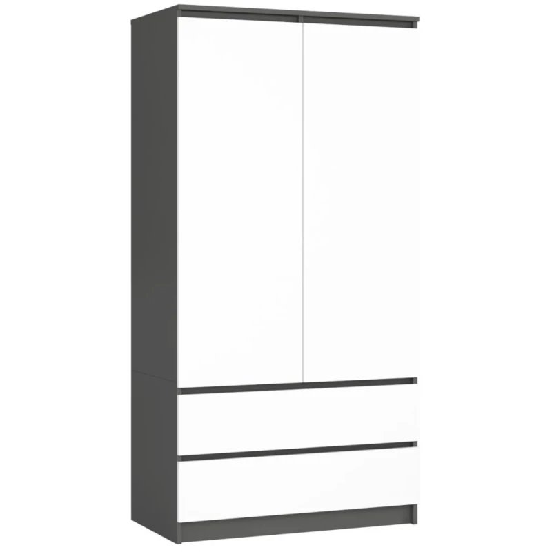 Fiókos szekrény 90 cm LOTA - szürke / fehér