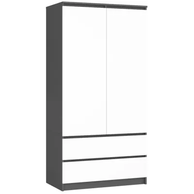 Fiókos szekrény 90 cm LOTA - szürke / fehér