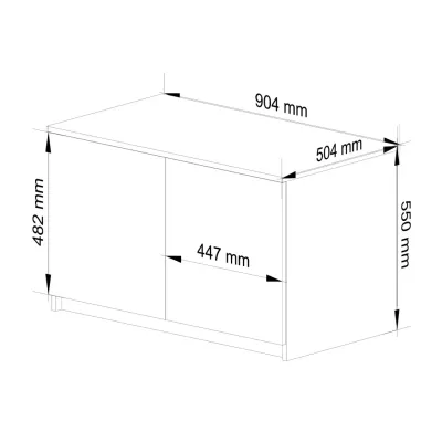 LOTA szekrényhosszabbító 90 cm - fehér
