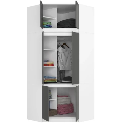 Sarokszekrény bővítmény LOTA 100 cm - fehér / szürke
