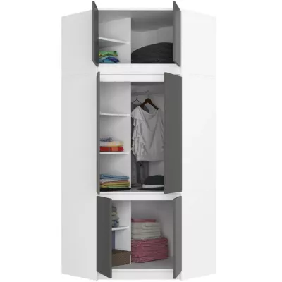 Sarokszekrény bővítmény LOTA 100 cm - fehér / szürke