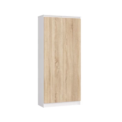 Polcos szekrény 80 cm VALESTRA - fehér / sonoma tölgy